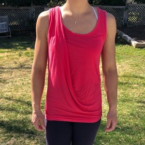 Coral Grecian drape tank